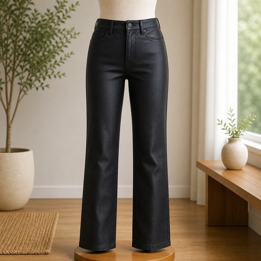 NWT Warp + Weft PHL Stretch Coated Philadelphia Boot Cut Jeans Black Size 8/29